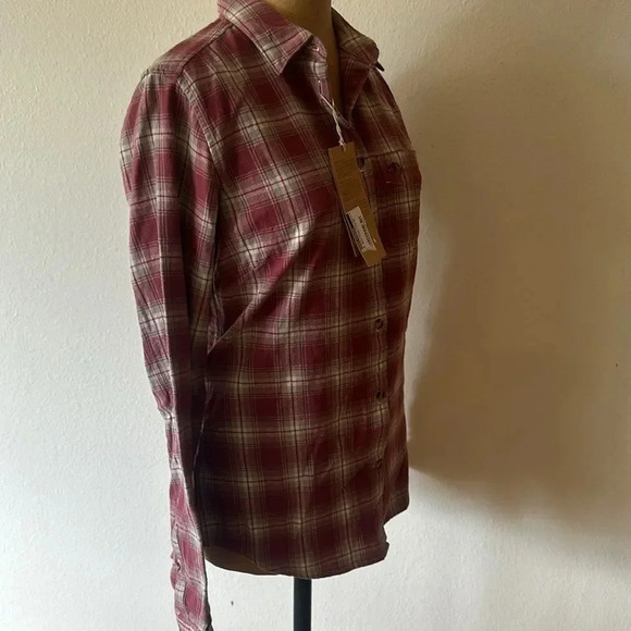 Fjallraven sz XS Ovik Flannel Shirt mesa purple (dusty red) plaid NWT New cond - Picture 7 of 9